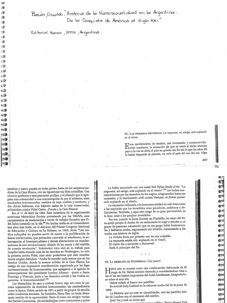 Historia de La Homosexualidad en La Argentina. Bazan PDF PDF