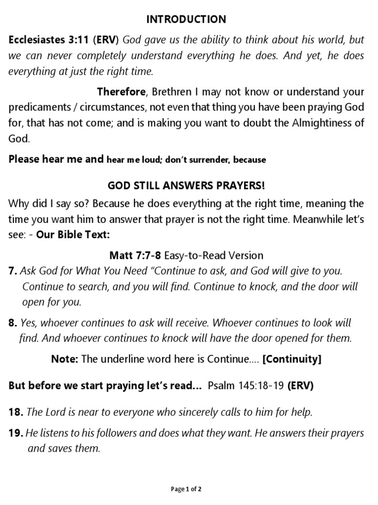 God Still Answers Prayers | PDF