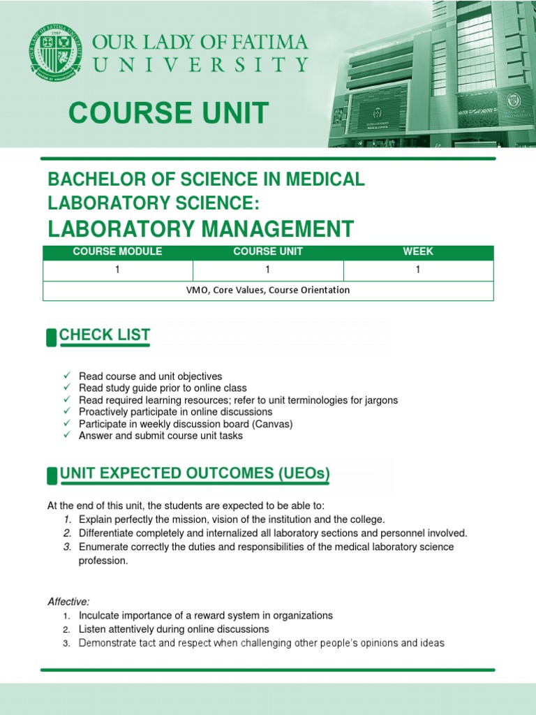 CM1 CU1 VMO Core Values Course Orientation | PDF | Blood Transfusion ...