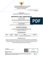 Sertipikat Hak Tanggungan: Kementerian Agraria Dan Tata Ruang / Badan Pertanahan Nasional Republik Indonesia