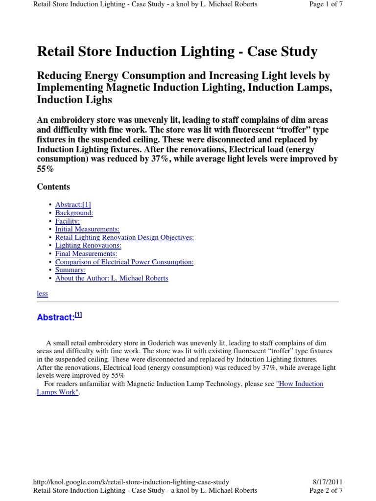 Lighting Case Study Fluorescent Lamp Lighting