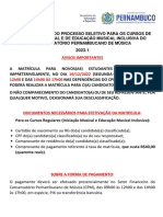 1.3 Resultado Final Do Processo Seletivo para Os Cursos de Iniciação Musical e de Educação Musical Inclusiva 2023.1