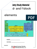 D and F Block Elements, CBSE PDF