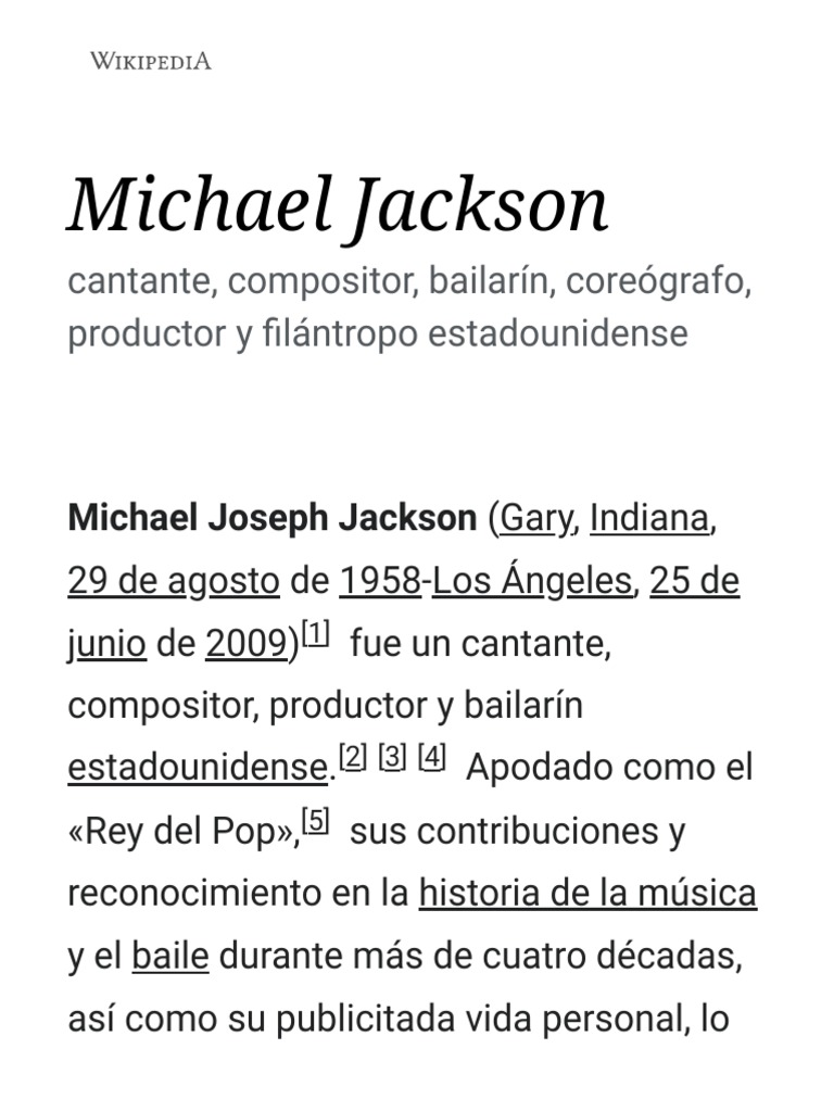 Michael Jackson: Rey del Pop y Leyenda Musical | PDF | Michael Jackson