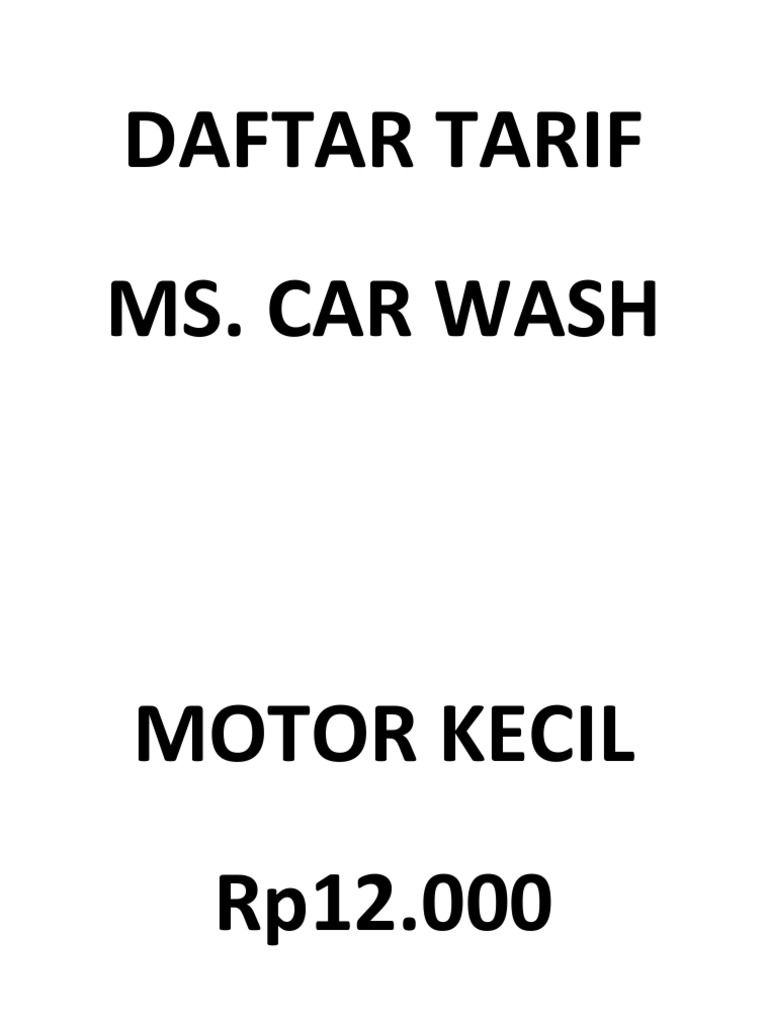 Daftar Tarif Ms. Car Wash PDF