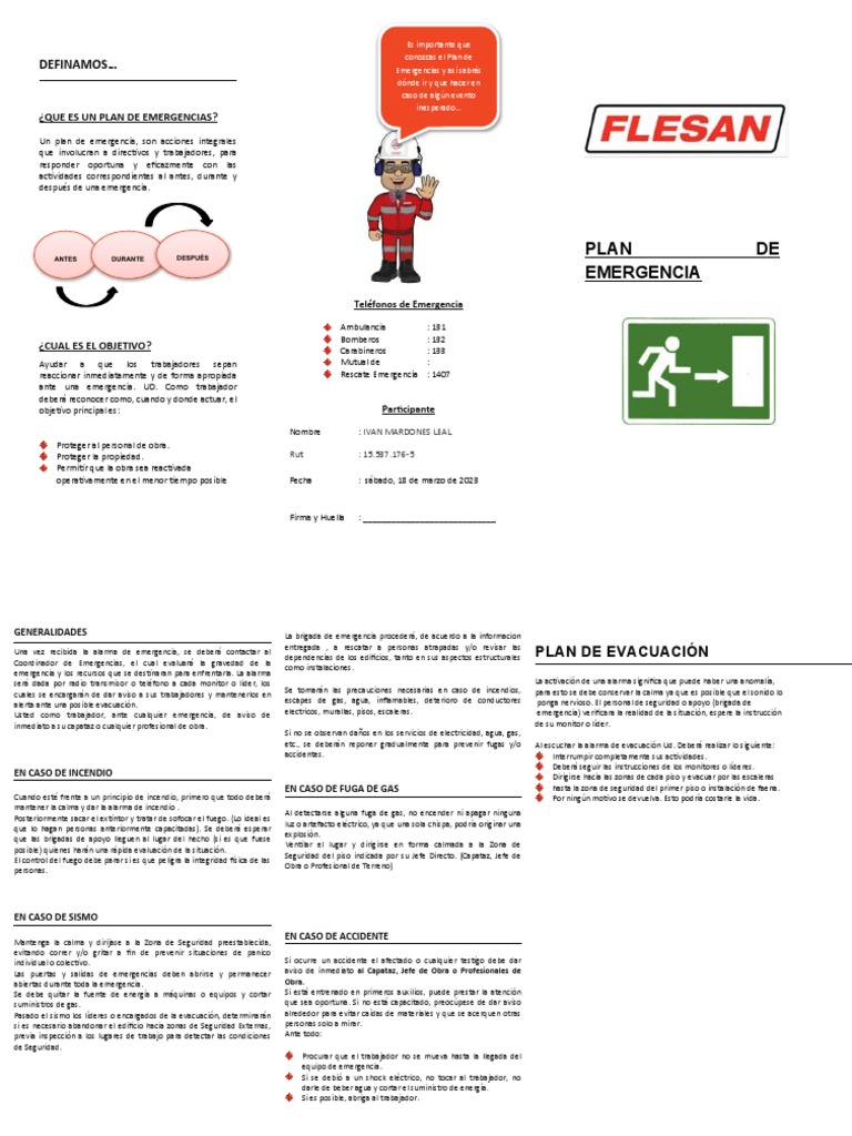 Plan de Emergencias y Evacuación | PDF | Primeros auxilios