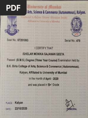 degree certificate