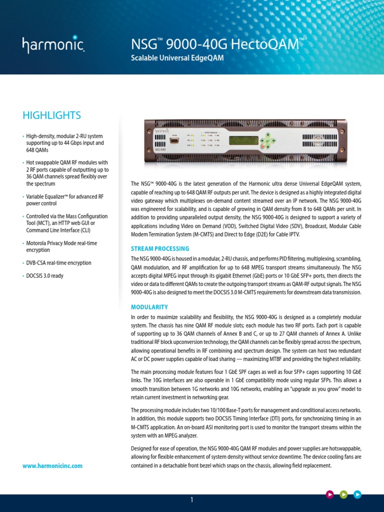 NSG9000-40G Datasheet | PDF | Network Socket | Port (Computer Networking)