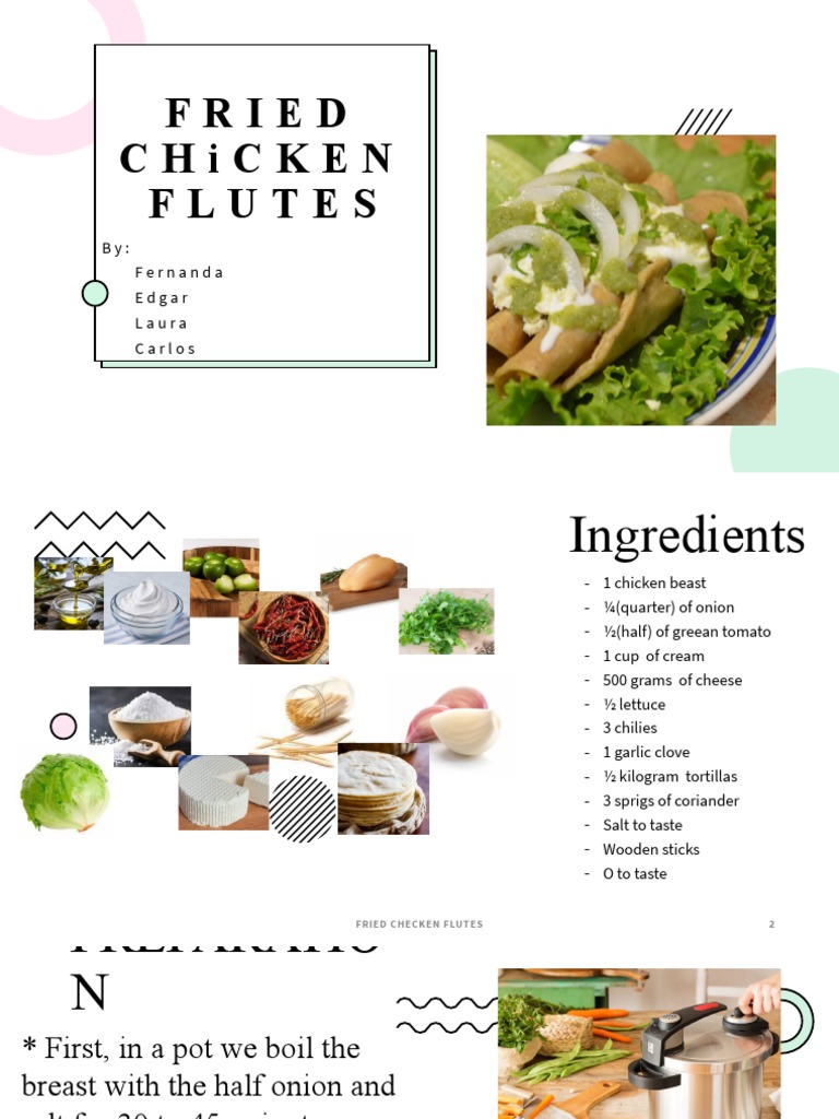 Fried Chicken Flutes Recipe | PDF | Garlic | Cuisine Of The Americas