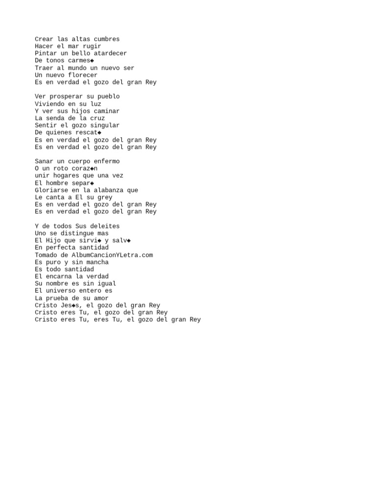 Gozo del Gran Rey: Letra y Mensaje | PDF