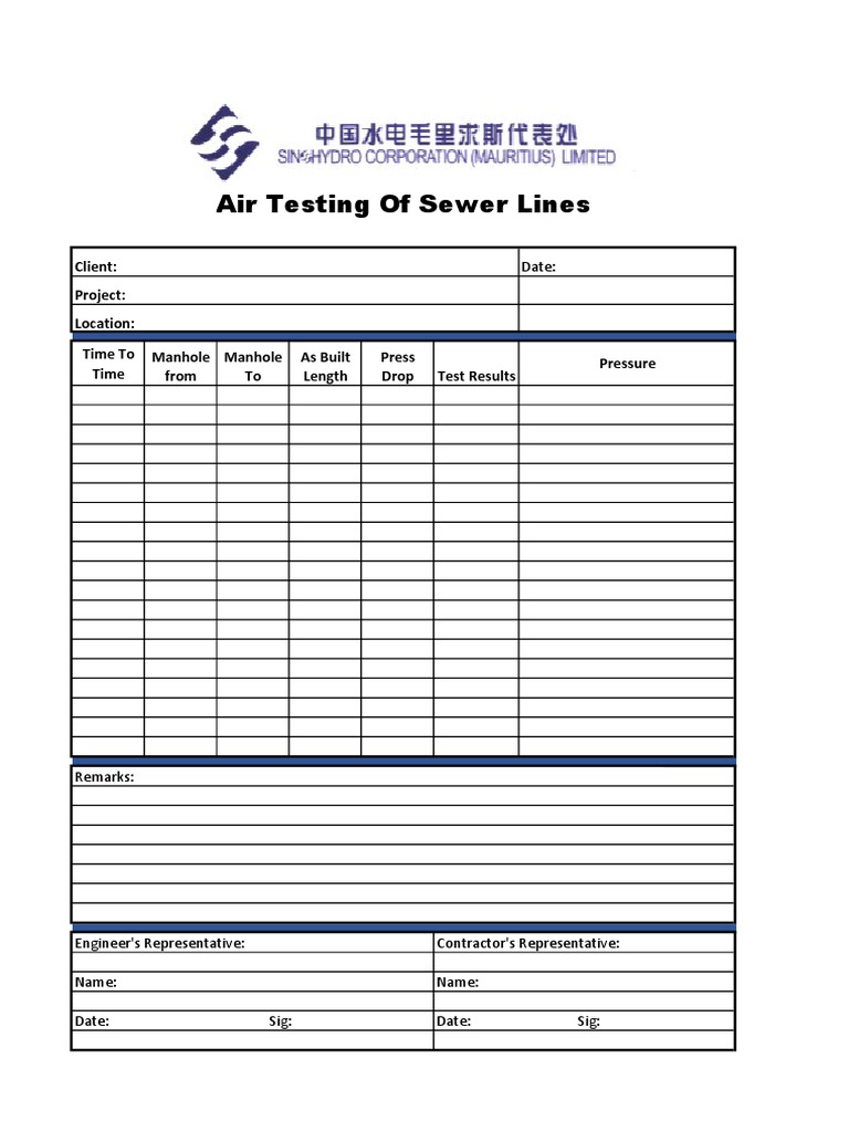 Air Test Data Sheet PDF | PDF