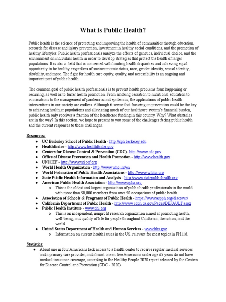 What Is Public Health | PDF | Public Health | Preventive Healthcare