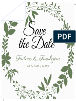 White & Olive Green Wreath Elegant Wedding Invitation PDF