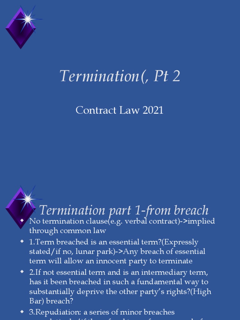 Week9Termination PT 2 PDF Breach Of Contract Estoppel