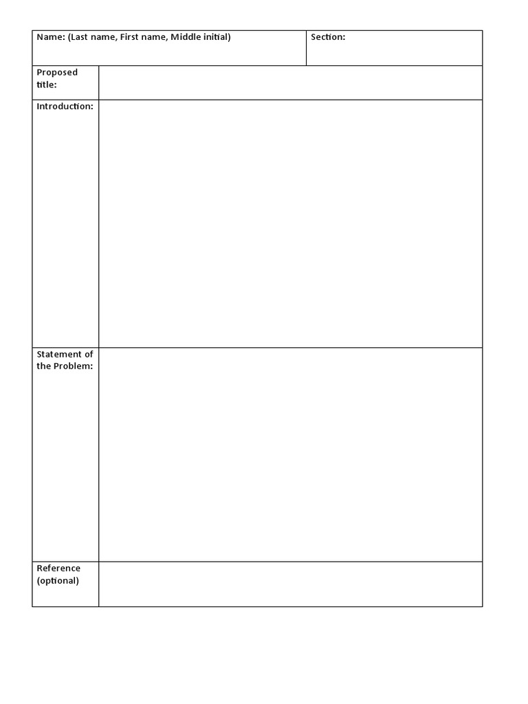 Title Proposal Template | PDF