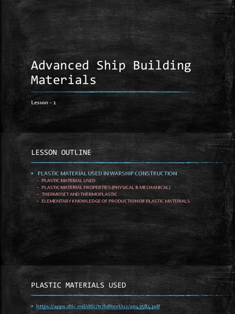 Advanced Ship Building Materials Lesson 1 PDF