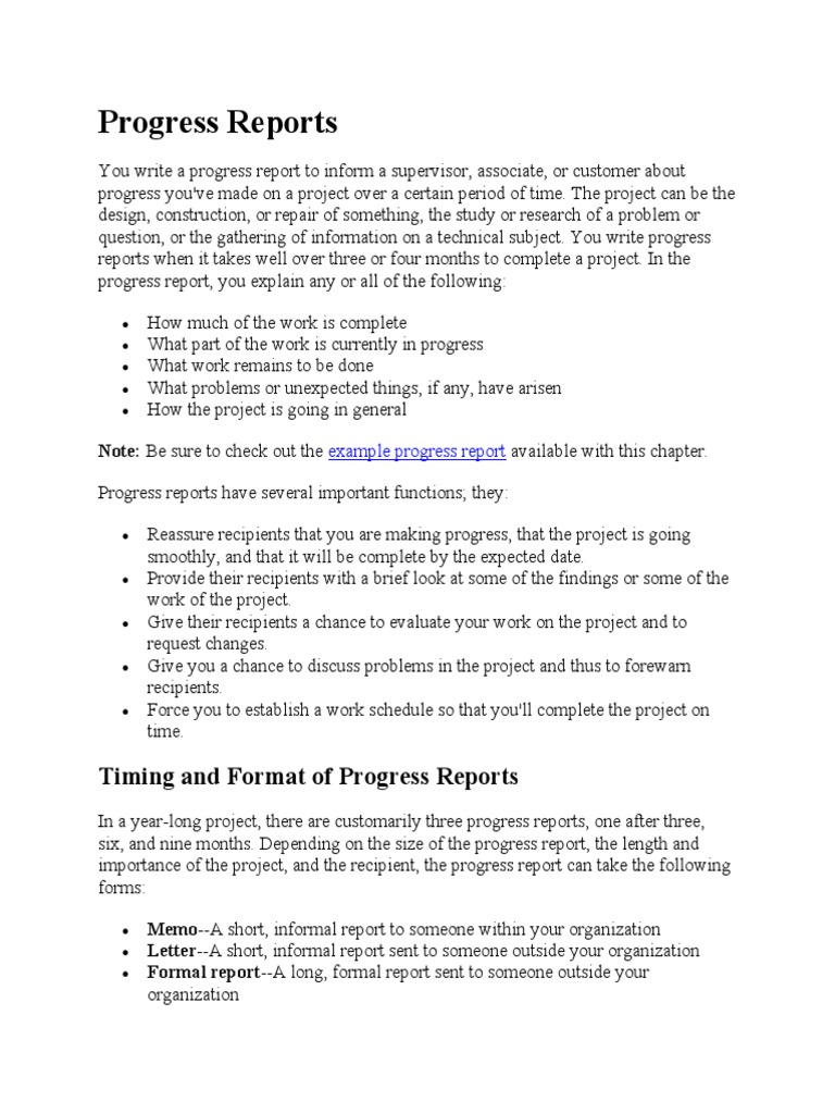 Progress Reports PDF