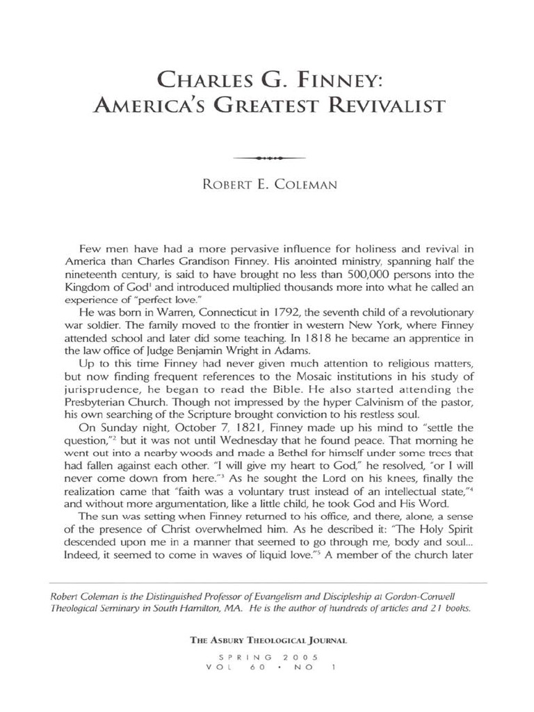 The Asbury Theological Journal PDF Christian Revival Theology