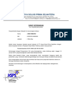 Surat Keterangan Kerja PT Karya Solusi Prima