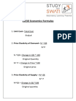 IGCSE Economics Formulas