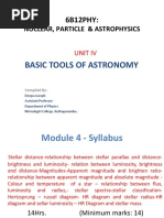 Unit IV-Basic Tools of Astronomy