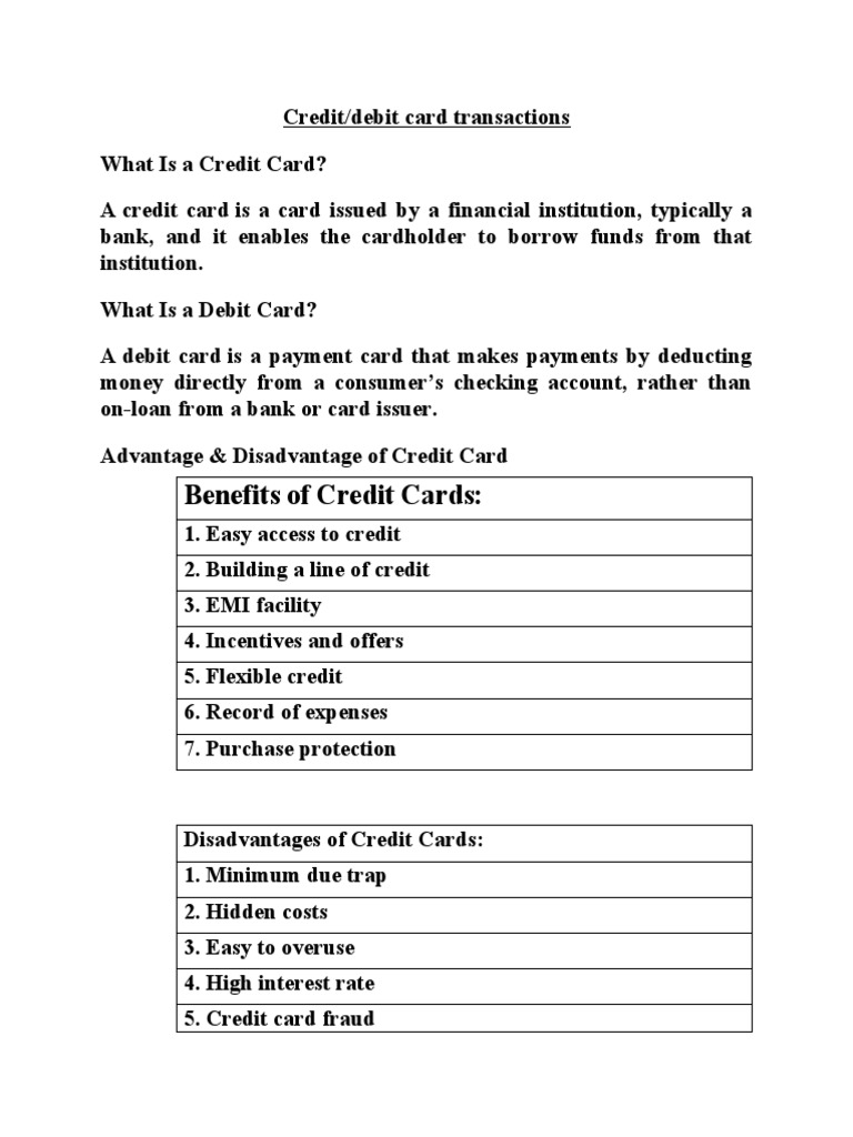 Credit & Debit Cards | PDF