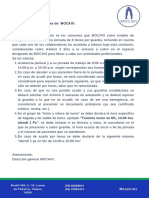 Jornada laboral de 6 horas en MOCAVI