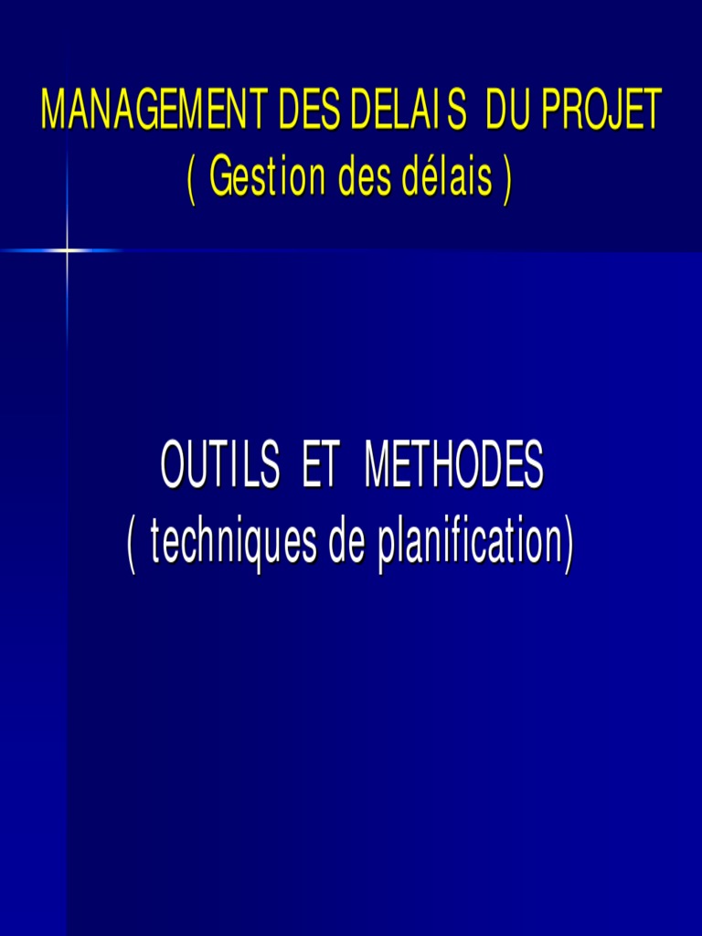 Techniques de Planification Projet | PDF | Planification | Gestion de ...
