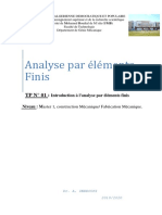 Analyse Par Éléments Finis - TP #01