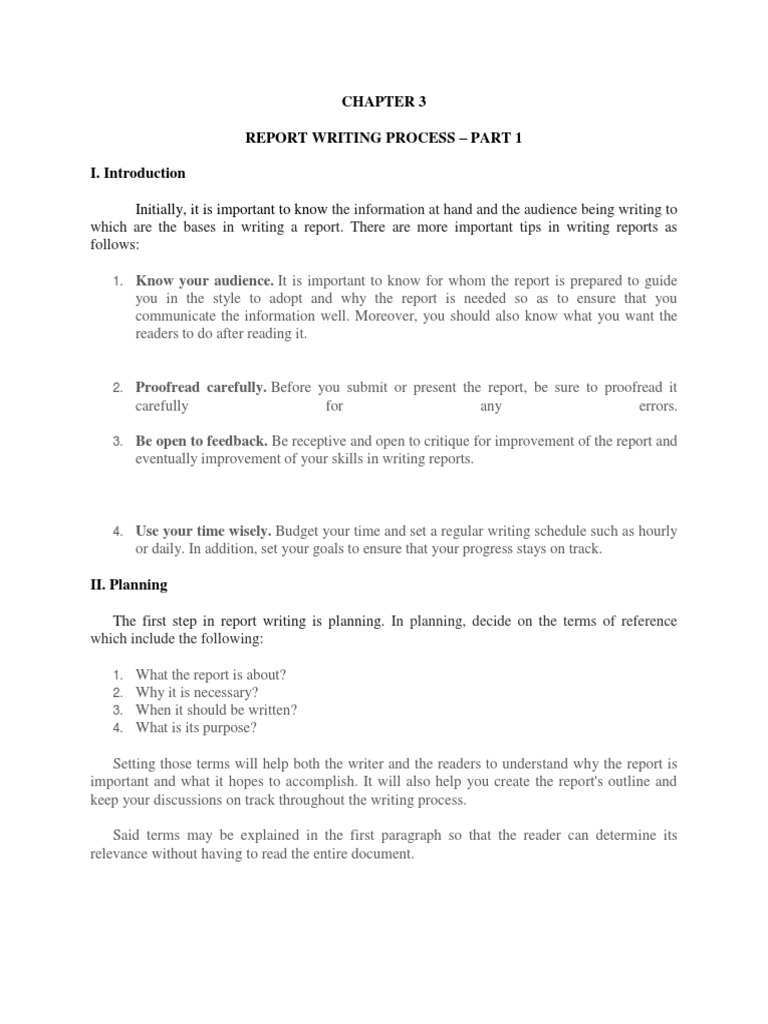 Report Writing Process Overview | PDF | Information | Human Communication