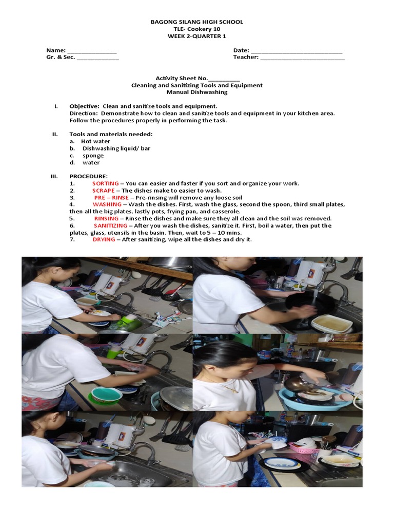 Manual Dishwashing Pdf Domestic Life Domestic Implements