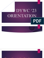 Dywc Orientation (Renew) - 034618