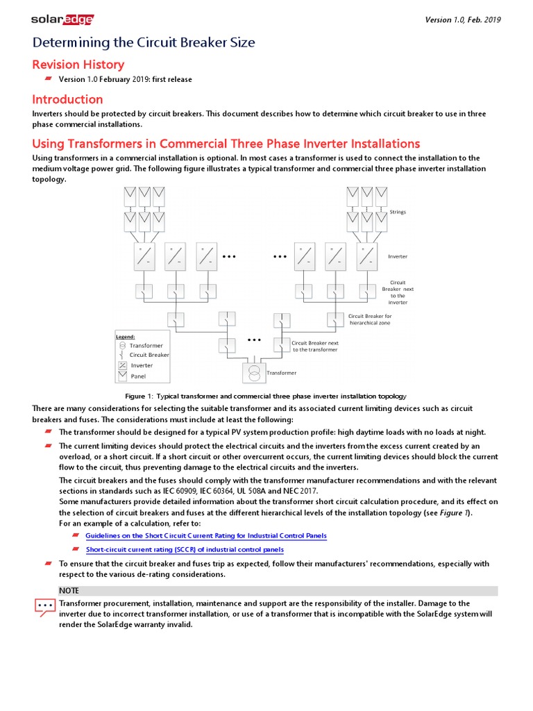 Determining The Circuit Breaker Size For ThreePhase Inverters PDF