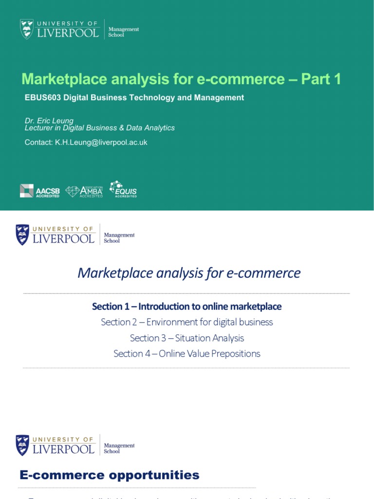 Week 8 Lecture Marketplace Analysis For E Commerce Part 1