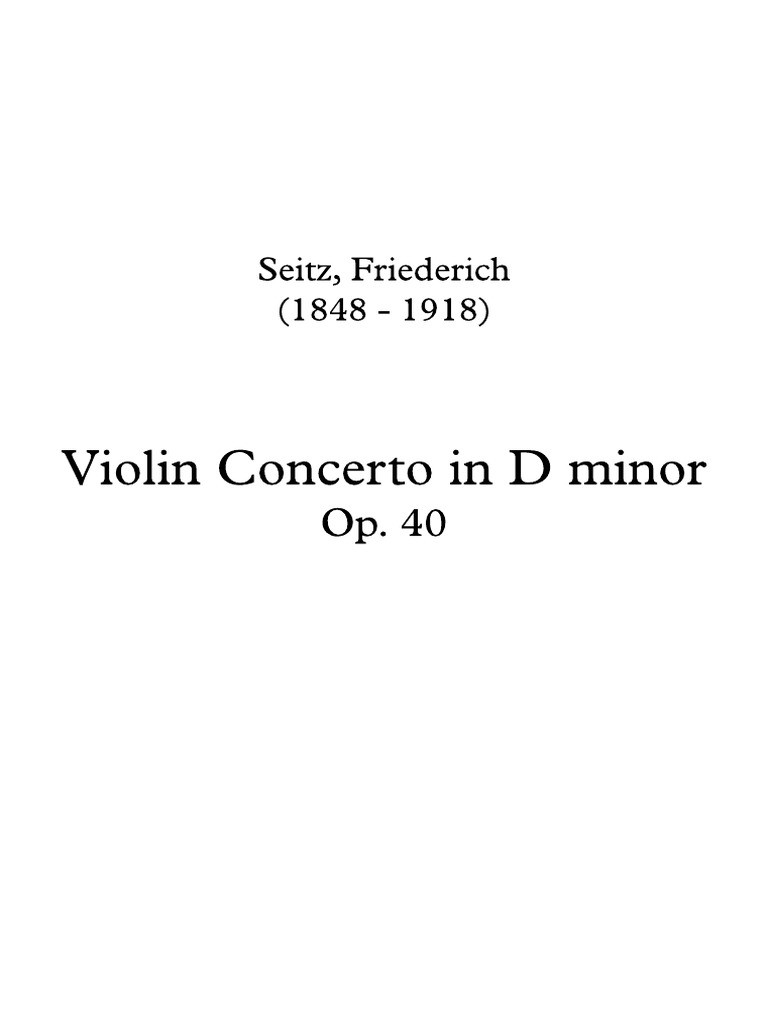 Violin Concerto in D Minor PDF