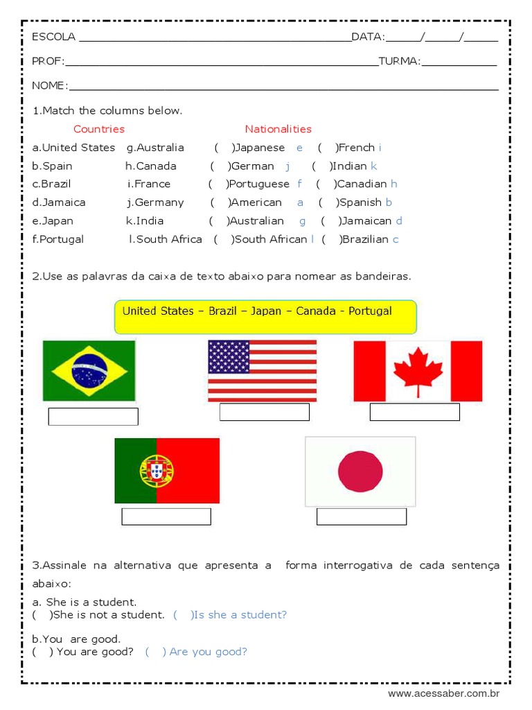 6 Ano Ingles | PDF | Artes Linguísticas e Disciplina