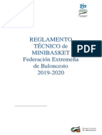 Reglamento TÃ©cnico MINIBASKET 2019-20