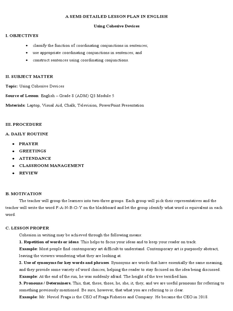 Module-5 3rd-Day Coordinating-Conjunctions Semi Detailed | PDF ...