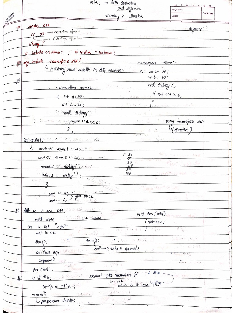 C++ Notes | PDF
