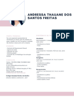 Perfil de Andressa Thauane com experiência em atendimento e saúde