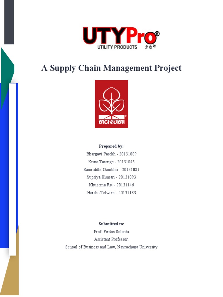 Uty Pro Supply Chain Management Report PDF Supply Chain Warehouse