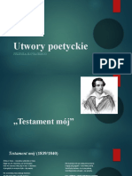 Utwory Poetyckie J. Słowackiego