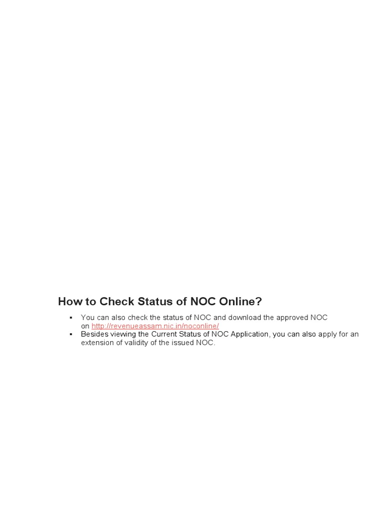 Check NOC Status Online Guide | PDF