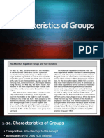 Characteristics of Groups