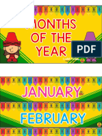 Crayons. Months of The Year