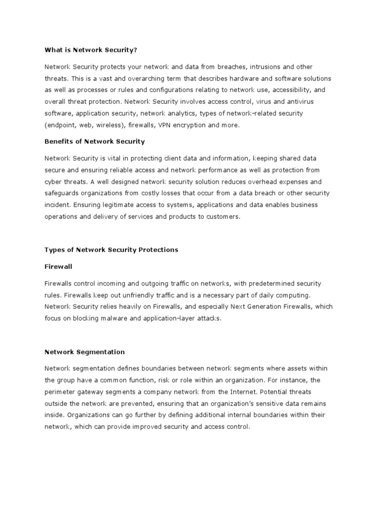 A Comprehensive Overview of Network Security Concepts, Protections, and