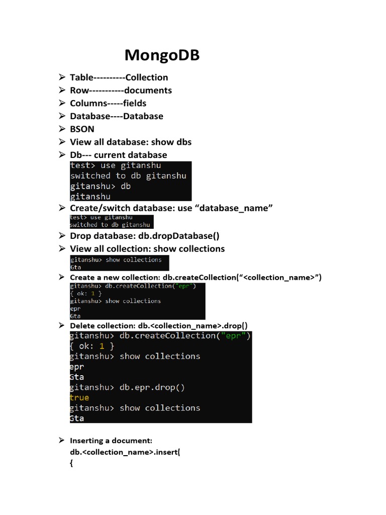 MongoDB Notes | PDF