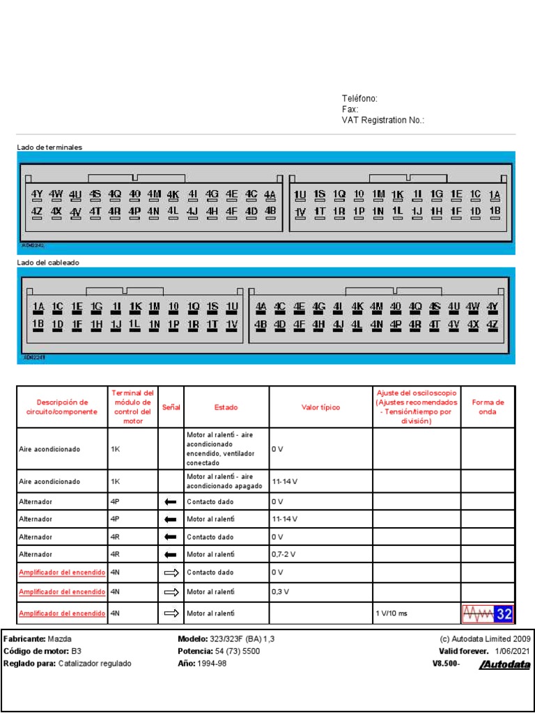 Diagrama Eléctrico Mazda 323 BA 1994-98 | PDF | Relé | Ingenieria Eléctrica