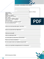 Editable Student Information Sheet