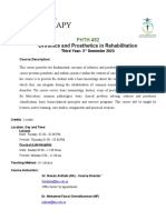 Physical Therapy Orthotics and Prosthetics Course
